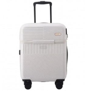2023 新しいフロントオープン搭乗スーツケース女性小型 20 "ライトプルロッドレザーケース 24 旅行スーツケースボーイズ