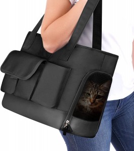 검정색 휴대용 접이식 방수 항공사 승인 소프트 양면 애완 동물 캐리어 개 가방