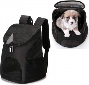 Mochila porta perros transpirable personalizada a la moda, bolsa de transporte para mascotas con ventilación de malla para viajes, senderismo