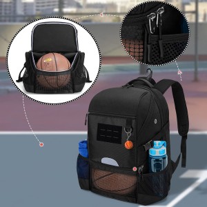 Індывідуальная трэніровачная сумка для футбольнага валейбола з аддзяленнем для мяча і аддзяленнем для абутку з аддзяленнем для мяча і аддзяленнем для абутку