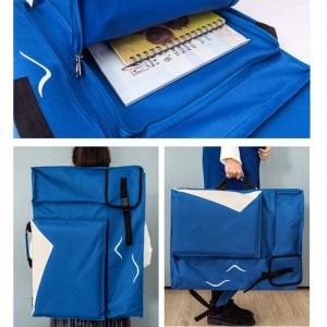 Kunst-Aufbewahrungstasche, Portfolio, individuelles Logo, blauer Rucksack, Künstler-Kunst-Portfolio, Tragetasche mit Schultergurt