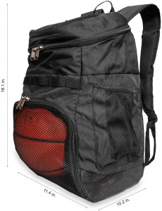 Zaino da basket con scomparto per palline, borsa sportiva per palloni da calcio, palestra, attività all'aperto, viaggi