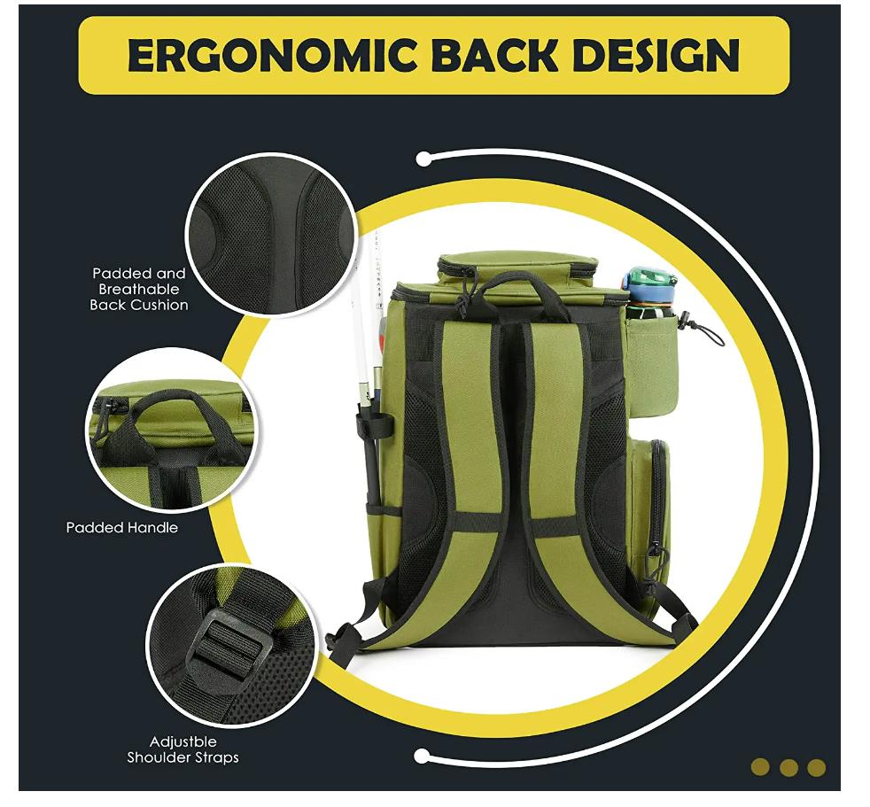Compact Fishing Tackle Bag, Fishing Bag with Tackle Box and Rod Holder  Outdoor Fishing Backpack - Tackle Bags & Boxes